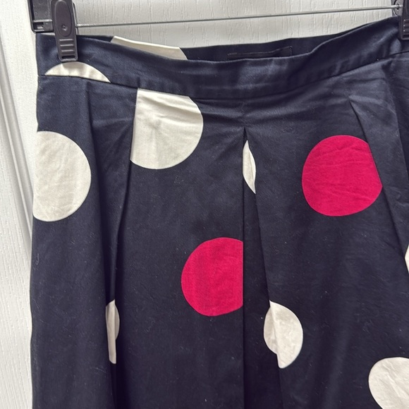 Talbots Black Pink White Polka Dot A-Line Pleated Midi Skirt Size 6 EUC - Picture 2 of 13